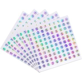 5 Sheets of Small Round Continuous Number encoding Stickers self-Adhesive Waterproof Number Stickers 1-100 Suitable for Numbers Office Classroom Nail Polish Bottle Photo Home Kitchen Album Labels etc