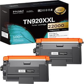 TN920 XXL TN920XL HL-L6210DW Toner Cartridge Compatible for Brother TN920 TN920XL TN920XXL TN-920 TN920UXXL Use with HL-L5210DW HL-L6210DWT HL-L5210DN HL-L5210DWT Printer 2 Black with Chip