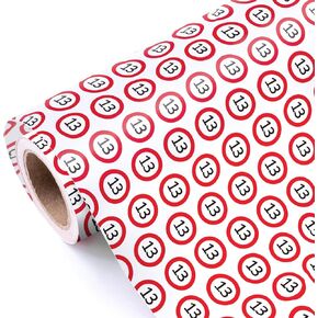 WRAPAHOLIC 16th Wrapping Paper Roll - Mini Roll - 17 Inch x 9.8 Feet - 16th Red Circle Design, Perfect for Boys Girls 16th Birthday