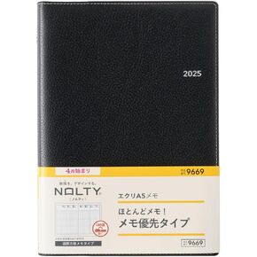 NOLTY Ecri B6 Memo Weekly Planner 2025, April Start, Japanese Edition, Navy