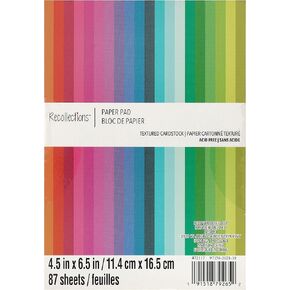 87 Sheets 4.5" x 6.5" Jewel Colors Textured Paper Pad by Recollections - Acid Free Paper for Scrapbooks, Invitations, Greeting Cards, and Arts & Crafts - 1 Pack