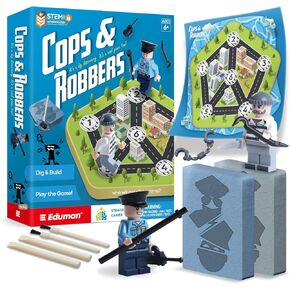 Cops and Robbers Dig Kit, Police Catch Thief Excavation Kits for Kid, Dig Kits for Kids Age 8-12 with Mining Kit Tools, Educational & Stem Toys for Kids Age 6+, Birthday Gifts for Boys Girls