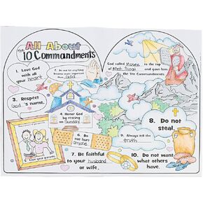 Fun Express Color Your Own All About The 10 Commandments Poster - Crafts for Kids and Fun Home Activities - VBS Vacation Bible School Supplies/Decor