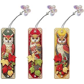 3pcs Flower Diamond Art Bookmarks, Butterfly Diamond Painting Bookmark Kits for Adult,DIY Small Crafts with Rhinestone Tassel,Paint by Diamonds for Graduation Birthday Reader Gifts (rose-SQ033)