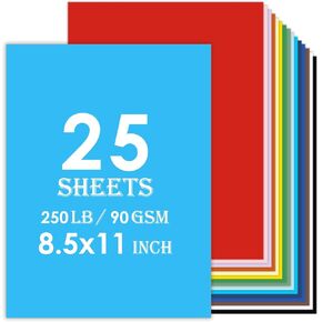 Colored cardstock, 25sheets 90lb 9" x 12" Cardstock Paper Bulk 24 Assorted Colors Construction Paper, 250GSM Card Stock Printer Scrapbooking Supplies for Diy Crafts Cricut Card Making(9 x 12)
