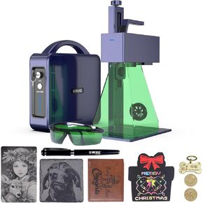 GWEIKE G2 Plus 20W Fiber Laser Engraver, 15000mm/s Portable Laser Marking Machine, 150x150mm Working Area, Desktop Handheld 2-in-1 Laser Engraver Machine for Jewelry, Leather, Dog Tags, Metal