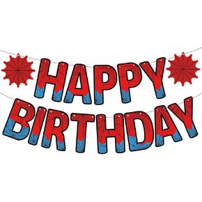 Spider Happy Birthday Decorations, Birthday Baby Banners, Kid-Friendly Party Supplies