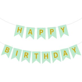 Blue Happy Birthday Banner Birthday Banner Decoration DIY Party Decoration