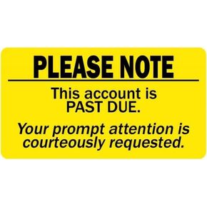 LabelValue.com | Account Past Due Billing and Collections Label Fluorescent Yellow 2"x 1" - 500 Labels Per roll