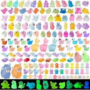 152 Pcs Luminous Mini Resin Animals Tiny Resin Animals Figures to Hide Glow in The Dark Miniature Ducks for Micro Landscape Dollhouse Potted Aquarium Fairy Garden DIY Decor