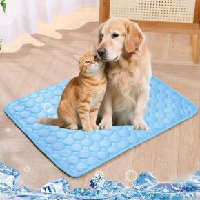 Breeze Buddy Cooling Mat for Dogs, 2025 Breezebuddy Non-Slip Ice Silk Pet Cooling Pad for Small to Large Dogs, Portable Indoor/Outdoor Dog Bed, Instant Cool Comfort (Blue, 40 x 30in)