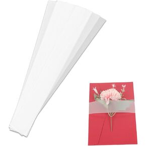 100pcs Invitation Belly Bands, Transparent Sulphate Paper Vellum Belly Bands for Envelopes and Cards Suitable for 5x7in & 4x6in Wedding Invitation Accessories Gift Wraps