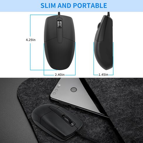 USB C Wired Mouse, Type C Optical Mouse for Laptop, Mac, MacBook, Android, PC in Saudi Arabia