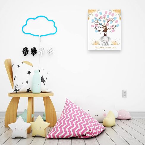 Baby Gender Reveal Fingerprint Tree, Gender Reveal Party, Bee Baby Shower Guest Book Party Ideas, Guess the Gender, Baby Shower Guest Book with Ink Pad in Saudi Arabia