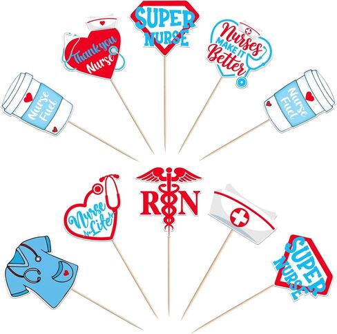 40 Pack Pack Cupcake Topcake Toppers School School Actures Medical Cupcake تختار RN Medical Rn Decorations للممرضة Grad Birthday Baby Shower Party Supplies 2 in Saudi Arabia