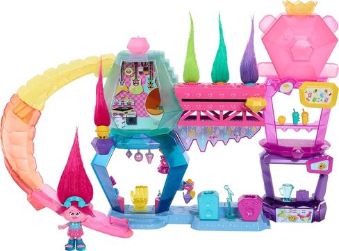 Mattel DreamWorks Trolls Band Together Toys, Mount Rageous Playset with Queen Poppy Small Doll & 25+ Accessories, 4 Hair Pops in Saudi Arabia