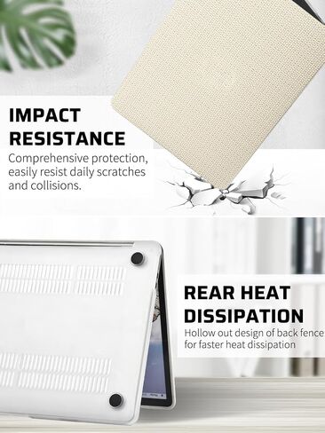 Seorsok Compatible with MacBook Air 13.6 inch Case 2022 A2681 M2 Chip with Liquid Retina Display Touch ID,Elegant Plastic Hard Shell Case with Transparent Keyboard Cover,Beige Woven in Saudi Arabia