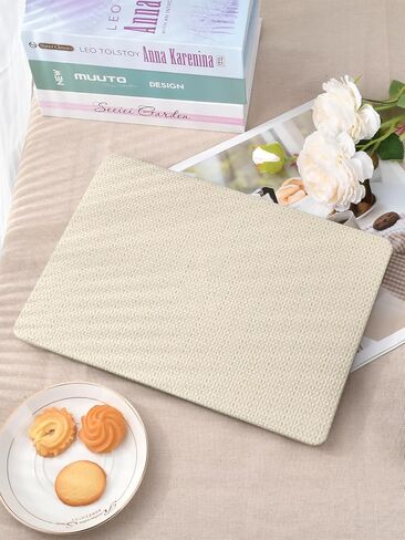 Seorsok Compatible with MacBook Air 13.6 inch Case 2022 A2681 M2 Chip with Liquid Retina Display Touch ID,Elegant Plastic Hard Shell Case with Transparent Keyboard Cover,Beige Woven in Saudi Arabia