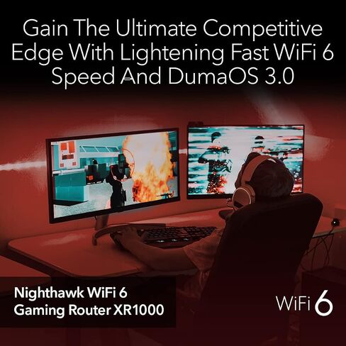 NETGEAR XR1000-100NAR Nighthawk AX5400 5.4Gbps 6-Stream Pro Gaming WiFi 6 Router - Certified Refurbished in Saudi Arabia