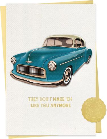 D24Time Funny Phathers Day Card - بطاقة هدايا يوم الآباء لزوج الأب من ابنته ابن زوجة 5.5x8 （سيارة كلاسيكية عتيقة） in Kuwait