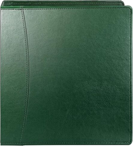 Binder Brown Leather 3-Ring Binder-العمود الفقري بحجم 2 بوصة-يناسب ورق الحرف (8.5 "× 11")-جيوب داخلية مدمجة-منظم أعمال مجلد المجلد (براون ، 2 بوصة) in Kuwait
