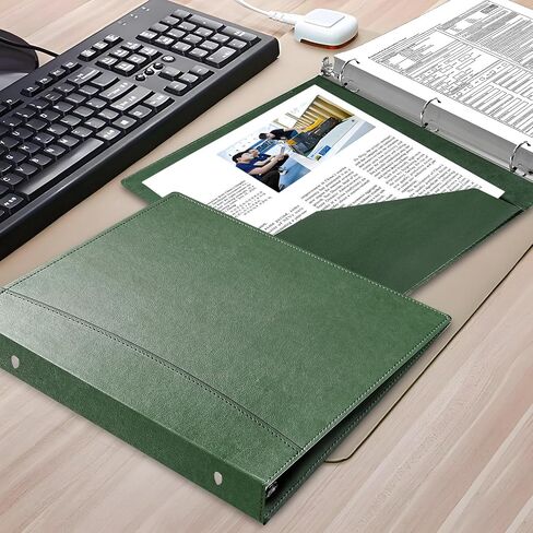 Binder Brown Leather 3-Ring Binder-العمود الفقري بحجم 2 بوصة-يناسب ورق الحرف (8.5 "× 11")-جيوب داخلية مدمجة-منظم أعمال مجلد المجلد (براون ، 2 بوصة) in Kuwait