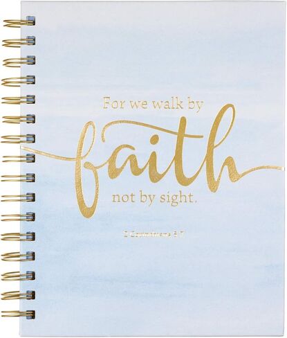 Eccolo Prayer Journal Notebook, Hardcover Spiral Bible Notebook, Full of Inspiring Bible Verses, 96 Lined Pages, 12 Dividers, 6 Sticker Sheets, 4 Folder Pockets, Faith (8.5 x 7.25 inches) in Saudi Arabia