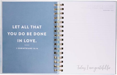 Eccolo Prayer Journal Notebook, Hardcover Spiral Bible Notebook, Full of Inspiring Bible Verses, 96 Lined Pages, 12 Dividers, 6 Sticker Sheets, 4 Folder Pockets, Faith (8.5 x 7.25 inches) in Saudi Arabia