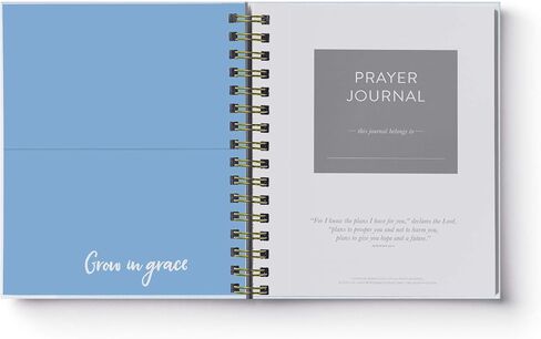Eccolo Prayer Journal Notebook, Hardcover Spiral Bible Notebook, Full of Inspiring Bible Verses, 96 Lined Pages, 12 Dividers, 6 Sticker Sheets, 4 Folder Pockets, Faith (8.5 x 7.25 inches) in Saudi Arabia