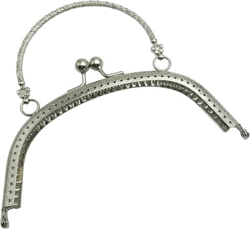 Purse Clasp Frame, Semicircle Metal Coin Bag Kiss Clasp Lock with Handle, for DIY Craft, Purse Making Tailor Sewer 16.5cm (Gunblack) J006 in Saudi Arabia