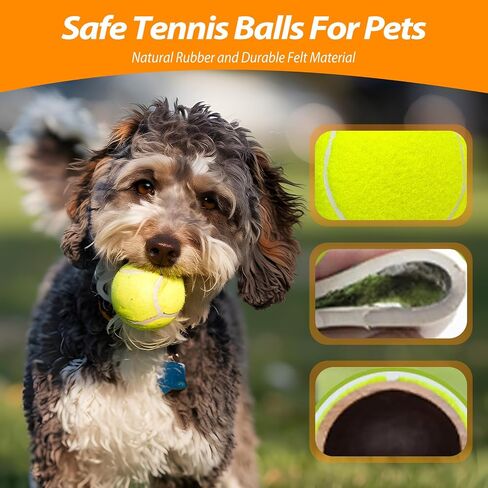 Tennis Ball Dog Toys 4 Pack - Giant 4-Inch Durable and Safe Fetch Tennis Ball for Dogs with Mesh Bag, Large Dog Tennis Balls Perfect for Indoor and Outdoor Interactive Play(Multicolor) in Saudi Arabia