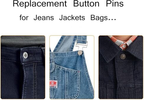 Jean Button Pins 10 PCS, No Sew Replacement Pant Buttons, Adjustable Instant Extender or Reduce Pant Waist, Premium Buttons for Jean Silver 14 in Saudi Arabia