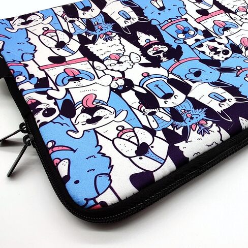 13-15 Inch Blue Dogs Print Laptop Sleeve Case/Water-Resistant Neoprene Notebook Computer Pocket Tablet Briefcase Carrying Bag/Pouch Skin Cover for HP/Dell/Lenovo/Asus/Acer/Apple in Saudi Arabia