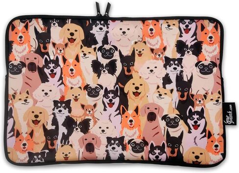 13-15 Inch Blue Dogs Print Laptop Sleeve Case/Water-Resistant Neoprene Notebook Computer Pocket Tablet Briefcase Carrying Bag/Pouch Skin Cover for HP/Dell/Lenovo/Asus/Acer/Apple in Saudi Arabia