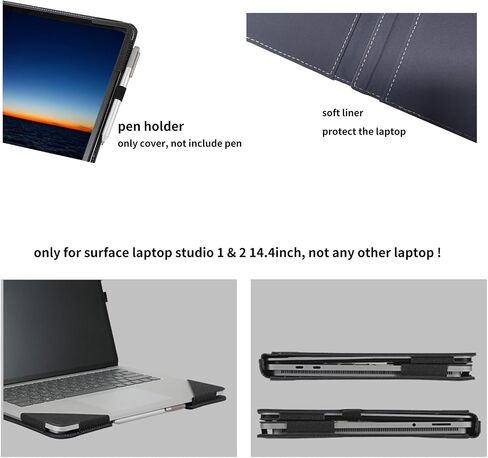 Laptop Case Cover for Microsoft Surface Laptop Studio 1 & 2 14.4 inch [Do Check Model] Detachable Notebook Sleeve Computer Bag Ultrabook PU Shell (Green) in Saudi Arabia