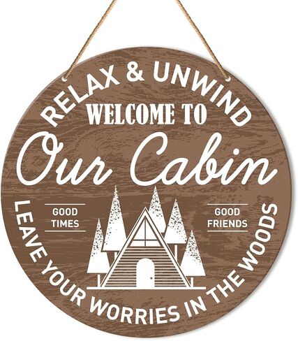 Camping Sign Wall Decor, Summer Camp Round Hanging Sign Decor Farmhouse Wall Decorations Wood Sign for Cabin, RV, Front Door, Porch, Entryway, Housewarming Gift for Camper, Happy Campers in Saudi Arabia