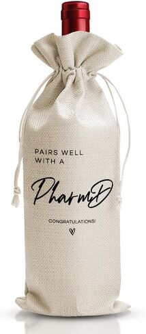 Doctorate Degree Graduation Gift Wine Bag, College Graduation Party Favors Supply, Pairs Well With Doctorate Degree, PHD Gift Bag For Best Friend Her Him Women, Reusable Linen Wine Bag in Saudi Arabia