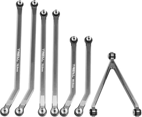 TREAL Alu 7075 SCX24 Links High Clearance Chassis Links Set(7P) for SCX24 Gladiator Axial 1/24 SCX24 RC Crawler Car AXI00005T (Titanium) in Saudi Arabia