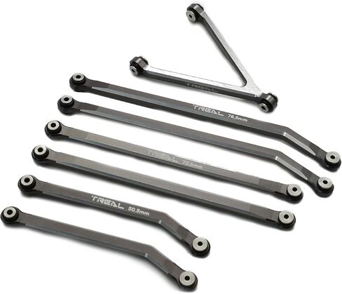 TREAL Alu 7075 SCX24 Links High Clearance Chassis Links Set(7P) for SCX24 Gladiator Axial 1/24 SCX24 RC Crawler Car AXI00005T (Titanium) in Saudi Arabia