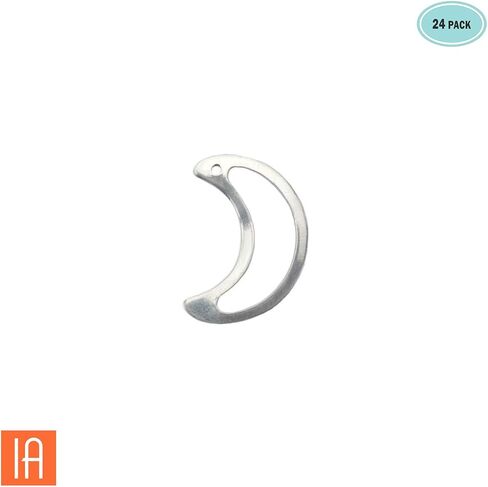 ImpressArt - الفراغات السماوية المعدنية الممتازة لختم المعادن وصنع المجوهرات (24 حزمة) (1 "مخطط الهلال مع ثقب ، ألكيم) in Kuwait