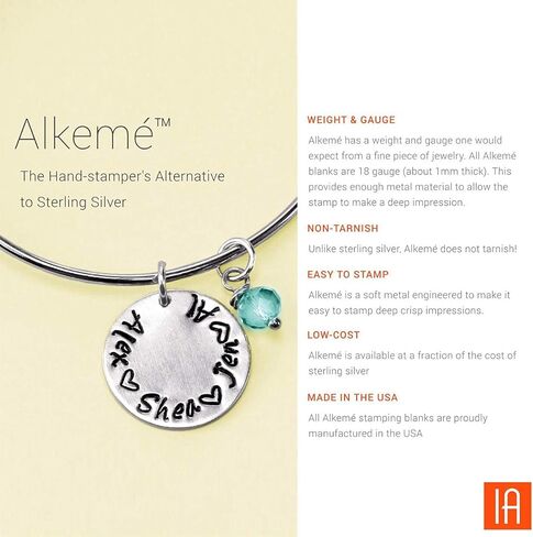 ImpressArt - الفراغات السماوية المعدنية الممتازة لختم المعادن وصنع المجوهرات (24 حزمة) (1 "مخطط الهلال مع ثقب ، ألكيم) in Kuwait