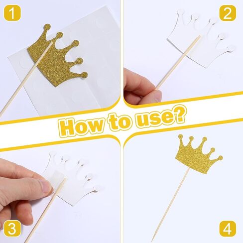 40Pcs Crown Cupcake Toppers, Gold Glittery Princess Cake Picks, Crowns Cake Cupcake Decoration for Girls Wedding Birthday Baby Shower Party Decor in Saudi Arabia
