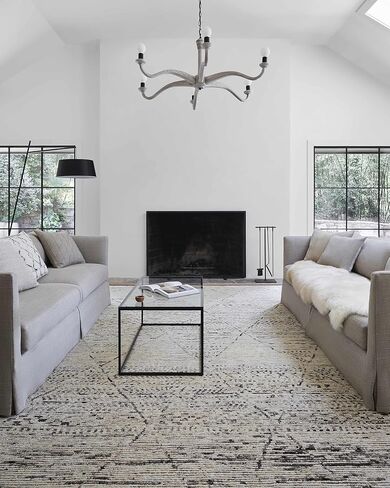 MPOROKOSO BOHO مصباح أرضية لغرفة المعيشة - الظل الجوت ، الروطان - الإضاءة الدائمة للحديد - الأسود ، الرمادي ، الفحم ، البيج - 66 'ح. in Kuwait