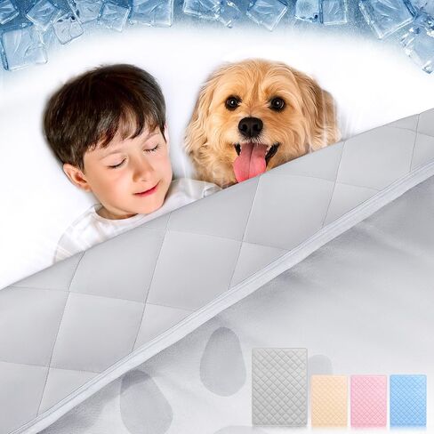 KASBAH Cooling Blanket for Dogs Pee-Proof Dog Blanket for Couch Bed Car Seat Protect Washable Reversible Design Q-MAX>0.5 Dog Cool Blankets in 3 Sizes for Small, Medium & Large Dogs in Saudi Arabia