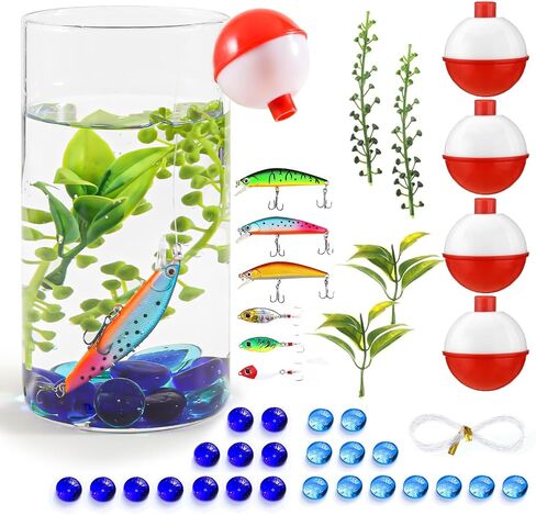 Fishing Themed Vase Fillers Gone Fishing Birthday Party Supplies Kit for 17Pcs Fishing Party Decorations Gift for Father's Day in Kuwait