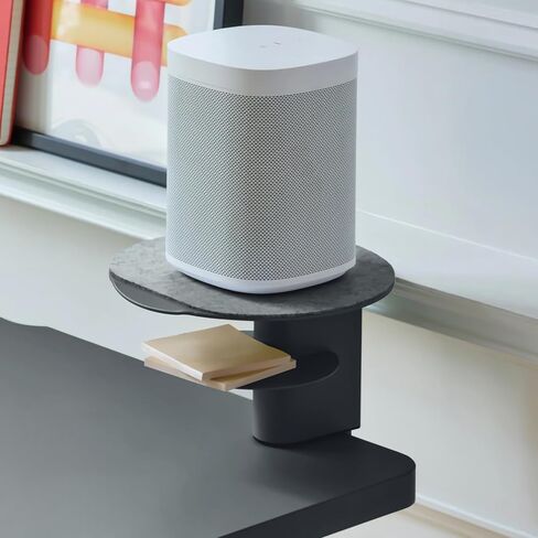 Branch Desk Perch - Elevated Desk Shelf Organizer Platform for Monitor, Laptop, and Desk Accessories - Compact Powder-Coated Steel with Integrated Storage - Easy Clamp Installation - White in Saudi Arabia