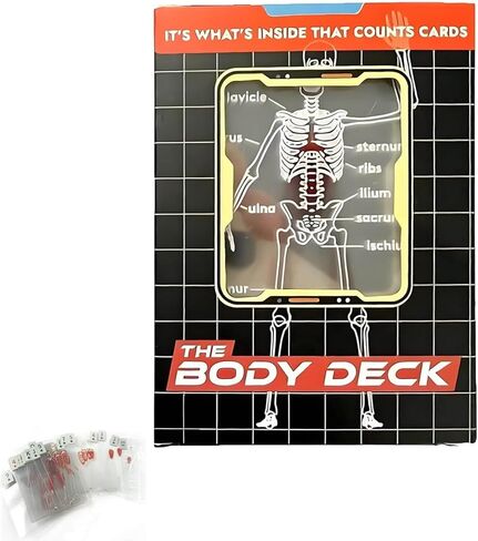Deck Body ، أوراق تشغيل سطح الجسم ، صورة ثلاثية الأبعاد شفافة فريدة من نوعها لورق لعب التشريح البشري ، هدية بطاقة بلاستيكية مقاومة للماء لمحبي البطاقات (1pcs) in Kuwait