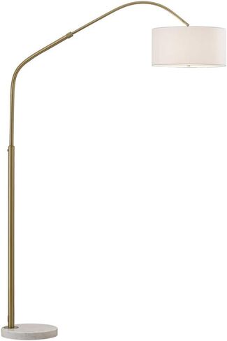 HOMEGLAM Aero 81"H Retractable Arch Floor Lamp (Antique Brass/White Shade) in Saudi Arabia