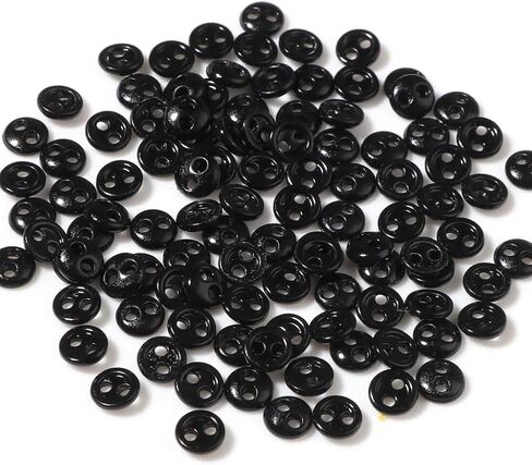 50pcs الأزرار الصغيرة السوداء لملابس دمية DIY ، وأزرار صغيرة صغيرة مستديرة ، وأزرار صغيرة ، وملابس Decorting Decord Supplies Supplies سهلة التثبيت صغير الحجم والضوء في الوزن ، والسحابات in Saudi Arabia