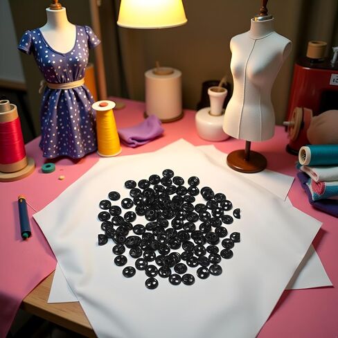 50pcs الأزرار الصغيرة السوداء لملابس دمية DIY ، وأزرار صغيرة صغيرة مستديرة ، وأزرار صغيرة ، وملابس Decorting Decord Supplies Supplies سهلة التثبيت صغير الحجم والضوء في الوزن ، والسحابات in Saudi Arabia